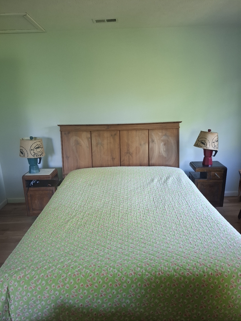 Flower Spring Dreams - Daisy  Green Quilted Bedspread cotton 100%Made in  Italy